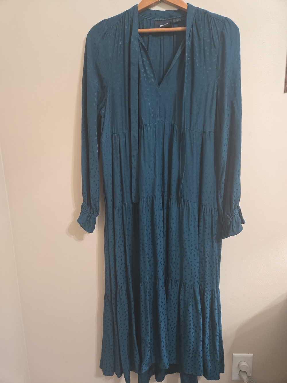 Maeve Anthropologie Wendy Tiered Maxi Dress Women's Small Dark Green Boho Maxi
